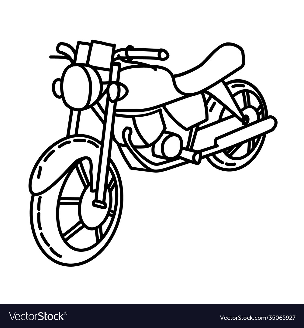 Motorcycle icon doodle hand drawn or outline