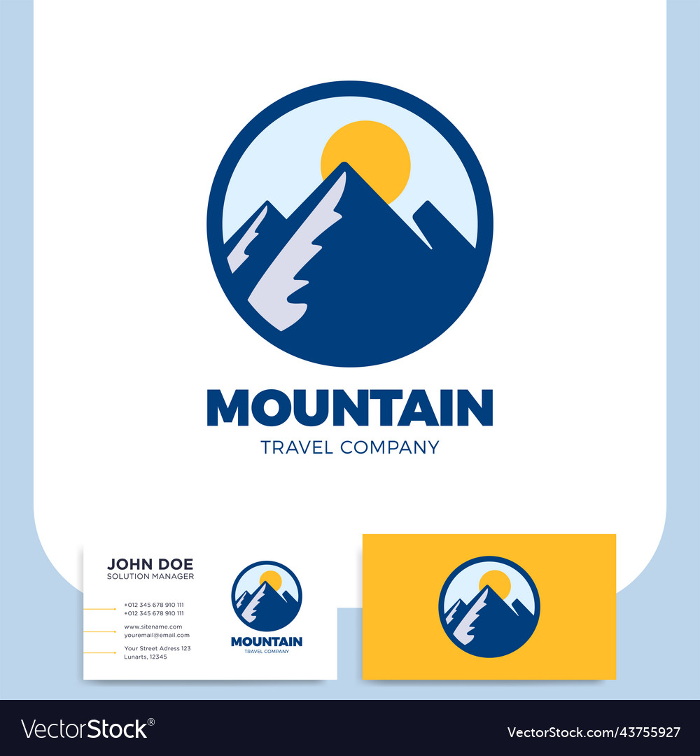 Mountain hand drawn logo template design element