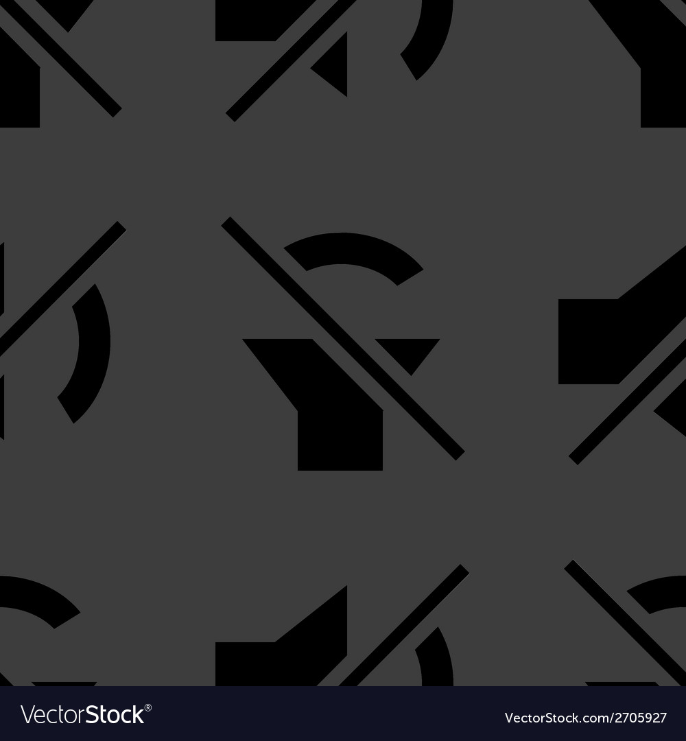 Mute sound web icon flat design seamless pattern