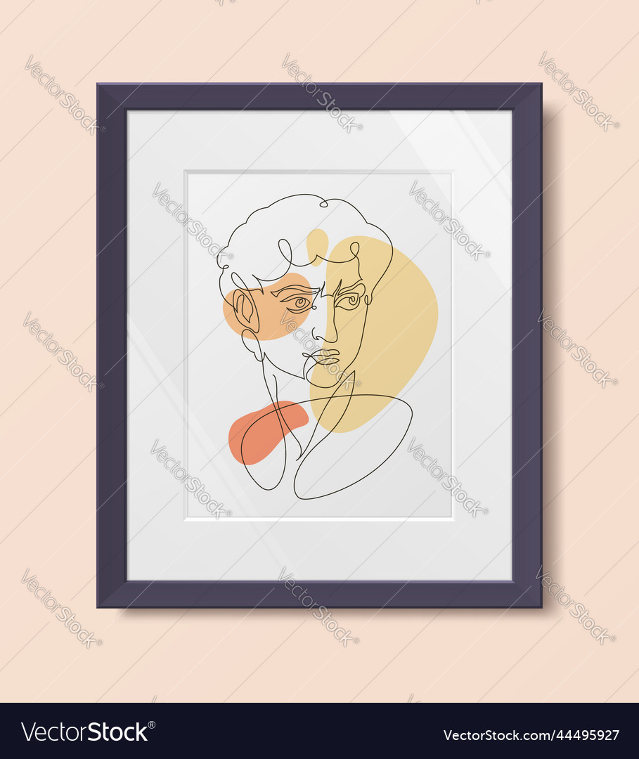 Portrait of david in continuous line style