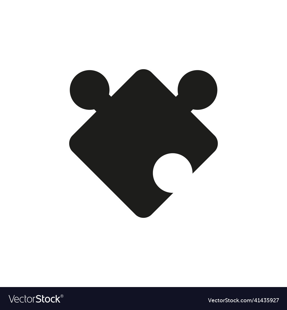 Puzzle icon filled flat sign solid pictogram Vector Image