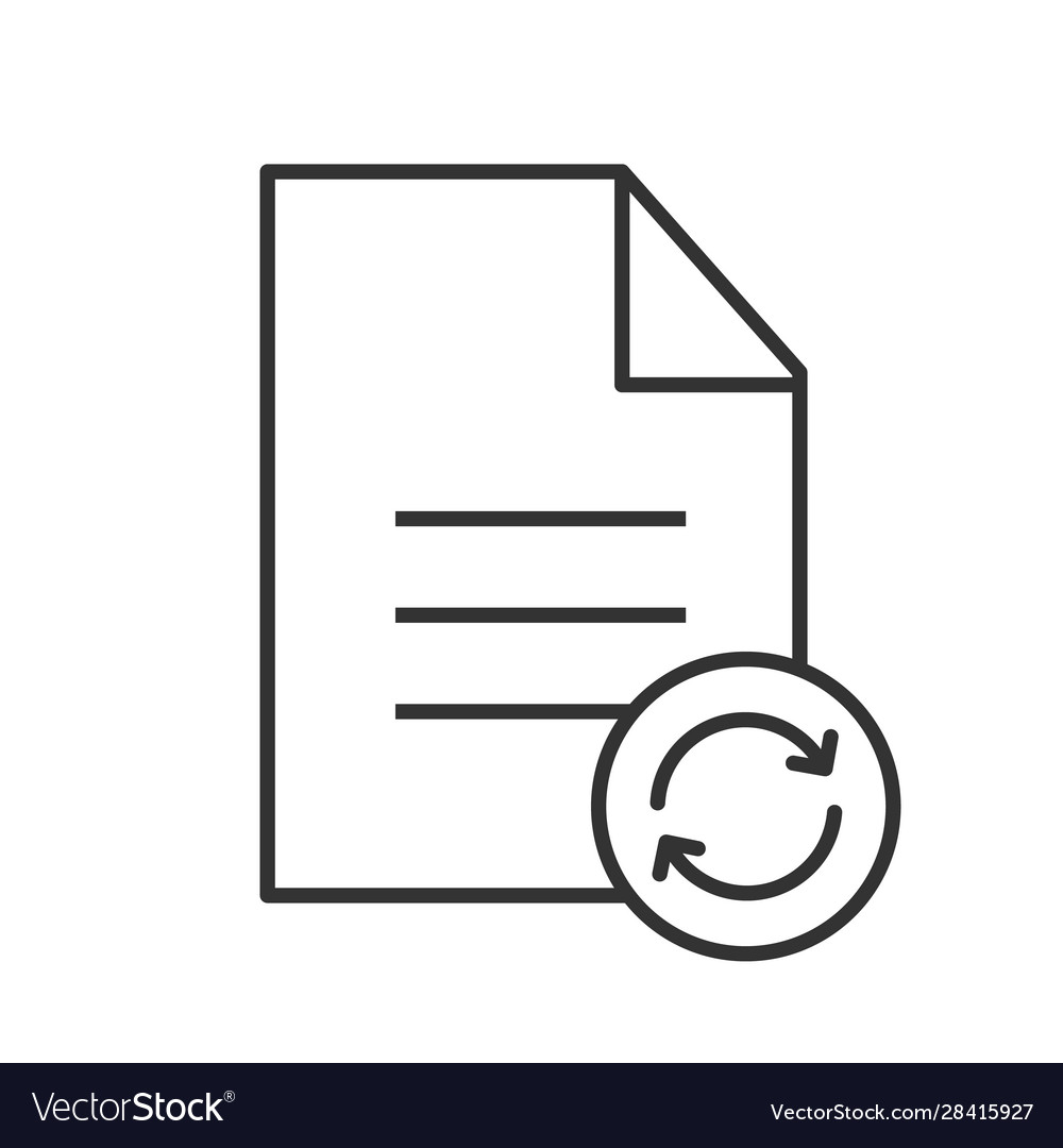 Refresh file linear icon vector image Refresh file linear icon