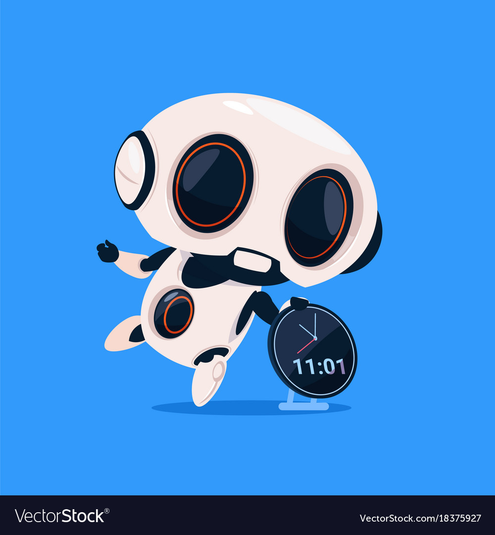 Robot with Clock Reminder Icon