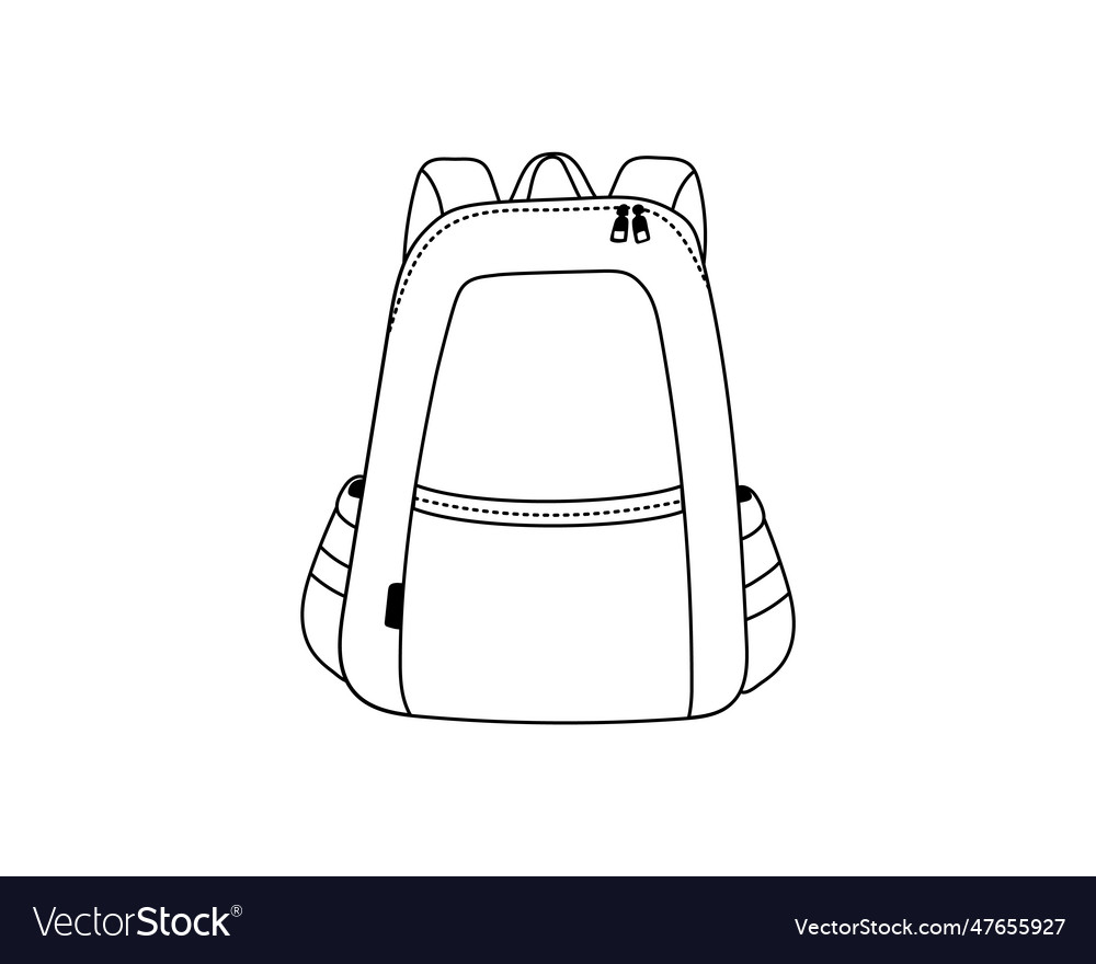 School backpack in simple line style