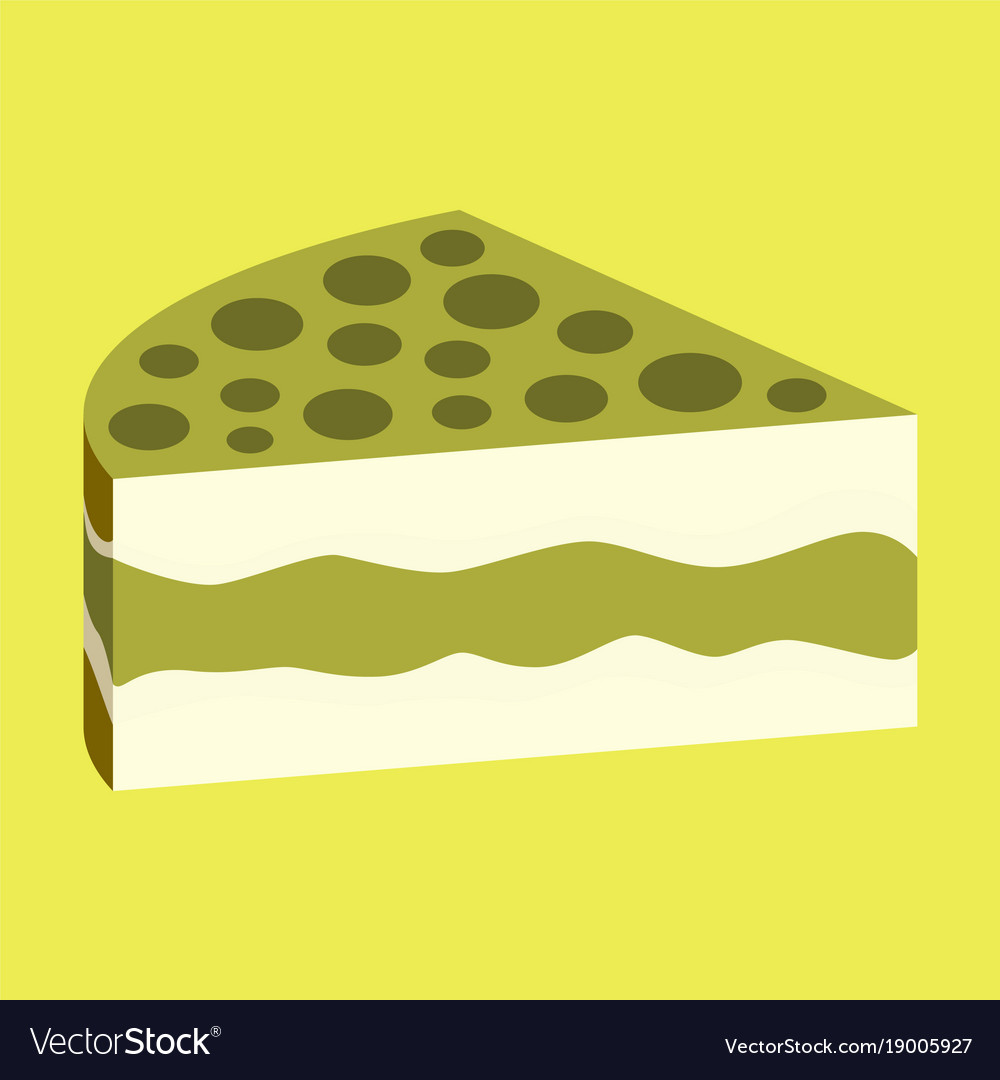 Sweet dessert in flat design cake Royalty Free Vector Image