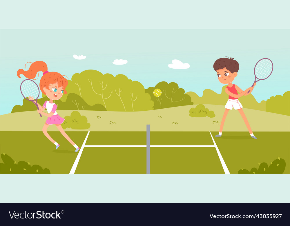 Tennis Sport Summer Camp Academy Or Course Vector Image