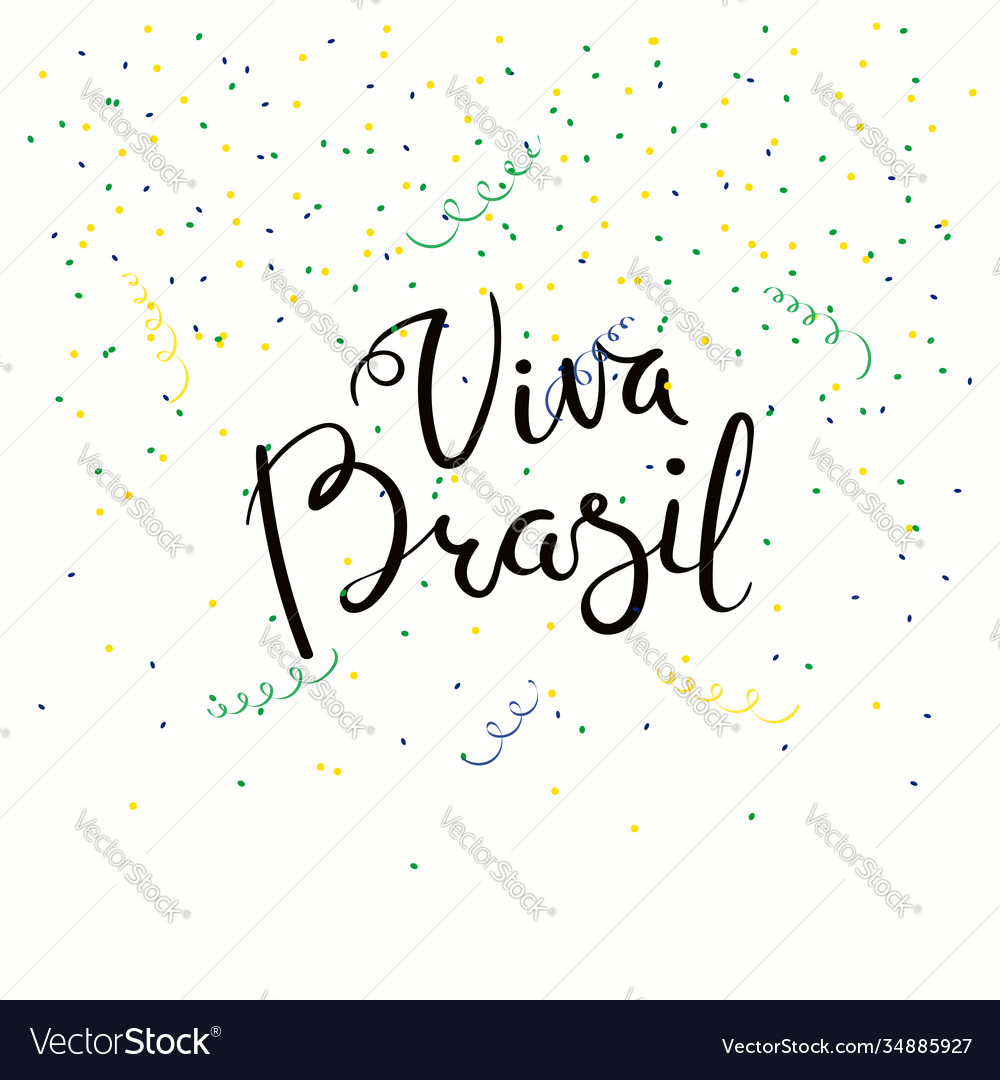Viva brazil lettering quote vector image Viva brazil lettering quote