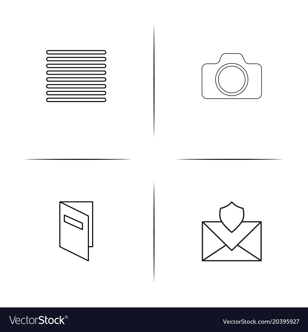 Web and text simple linear icon setsimple outline