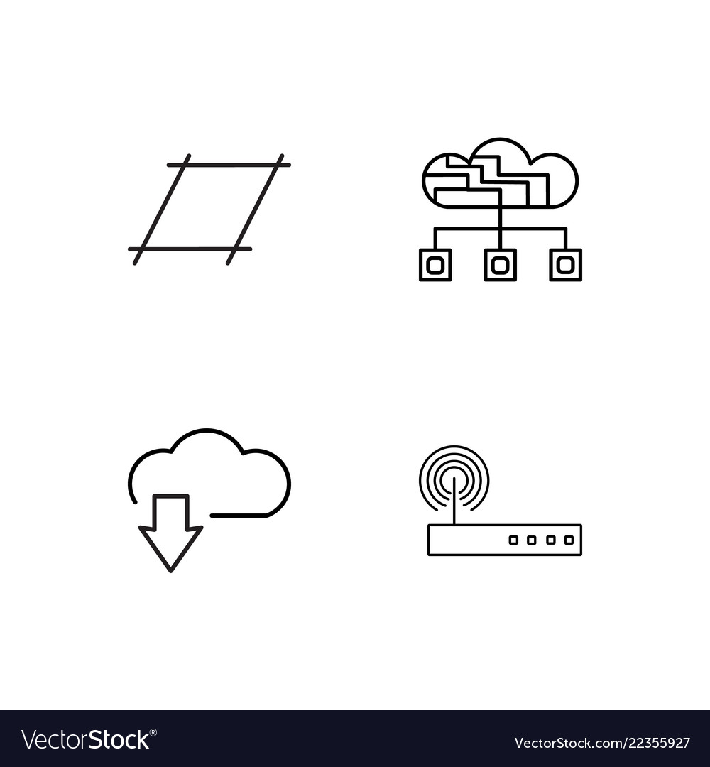 Web simple outlined icons set