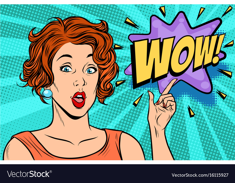 Wow pop art woman Royalty Free Vector Image - VectorStock