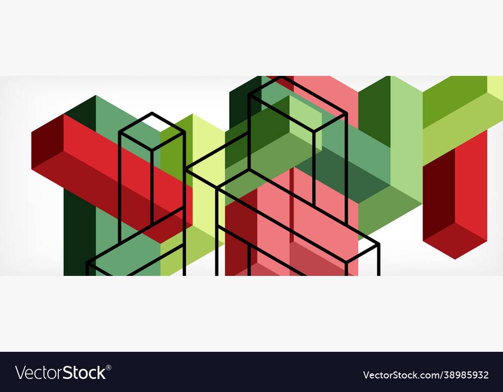 Abstract background 3d cubes cubic elements vector image Abstract background 3d cubes cubic elements