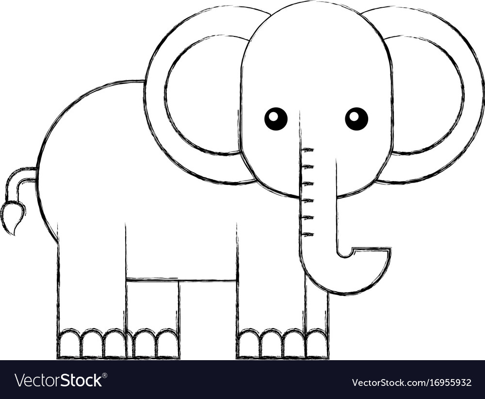 African elephant isolated icon