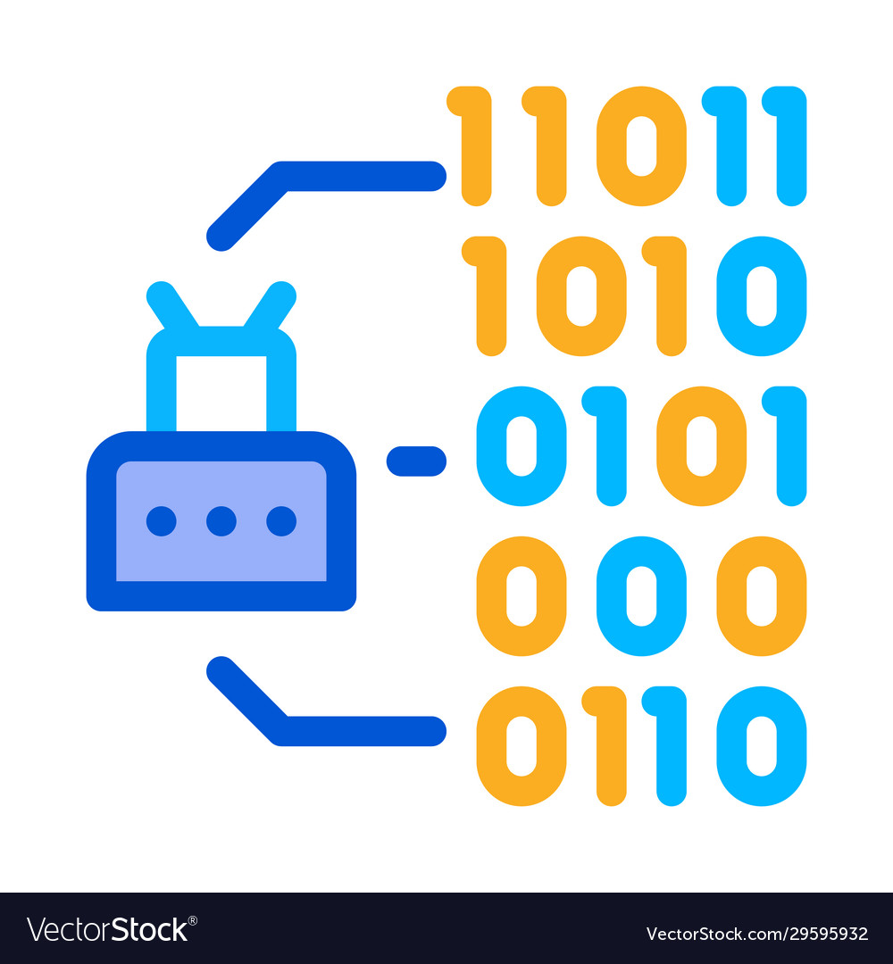 Binary code icon outline vector image Binary code icon outline