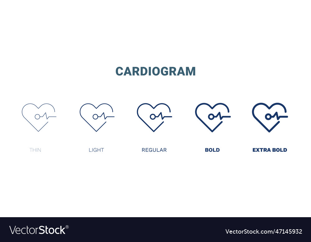 Cardiogram icon thin light regular bold black