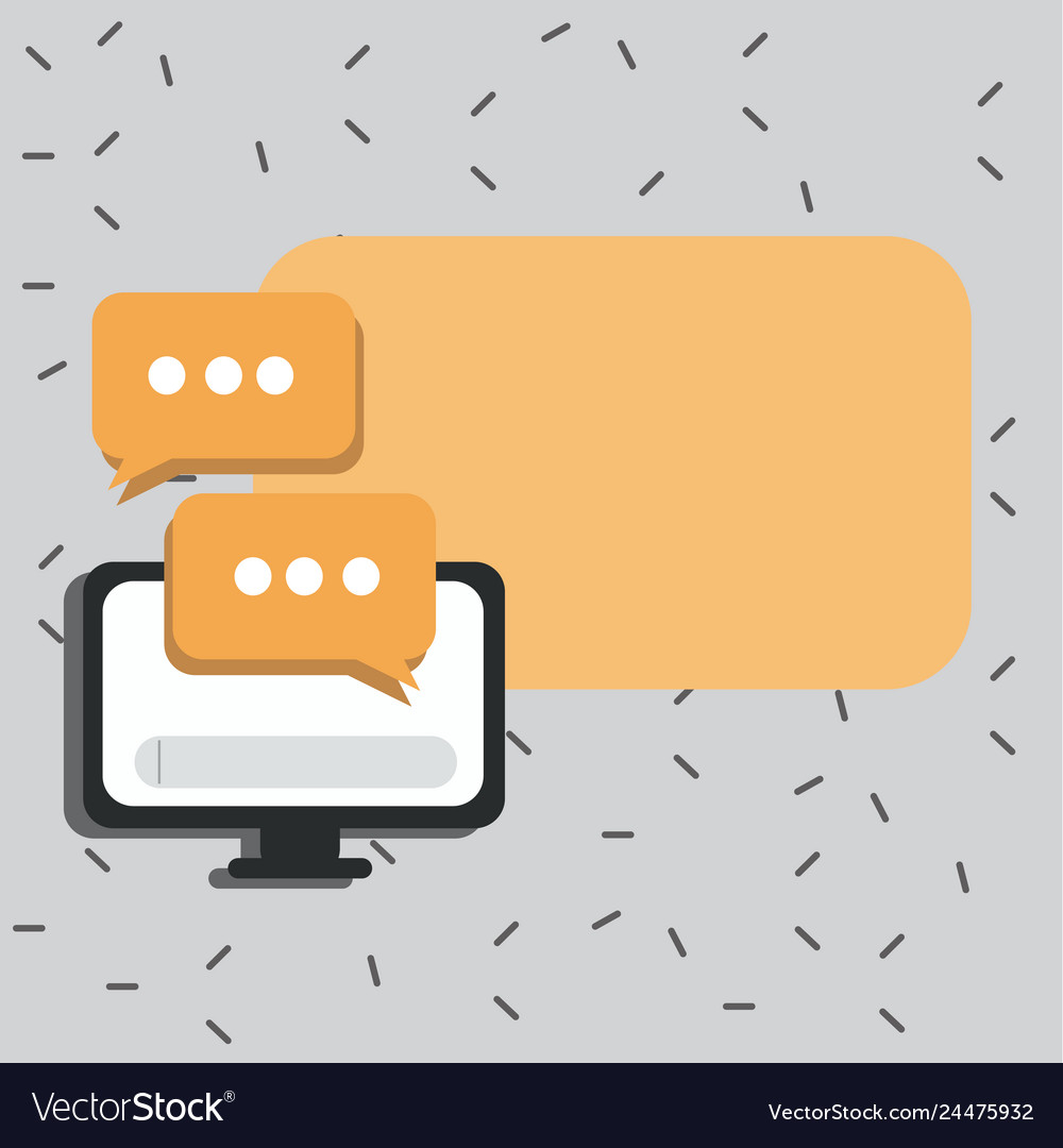 Desktop computer monitor screen with progress bar vector image Desktop computer monitor screen with progress bar