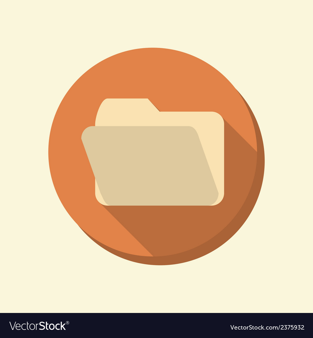 Flat circle web icon folder for documents