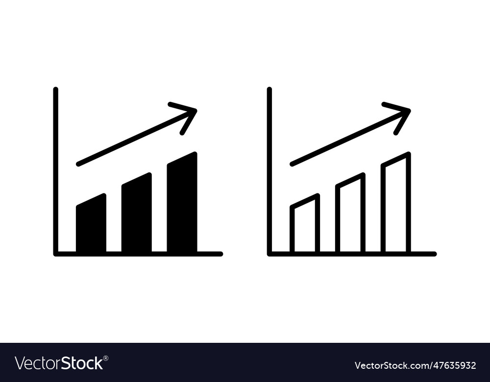 Growing graph icon chart