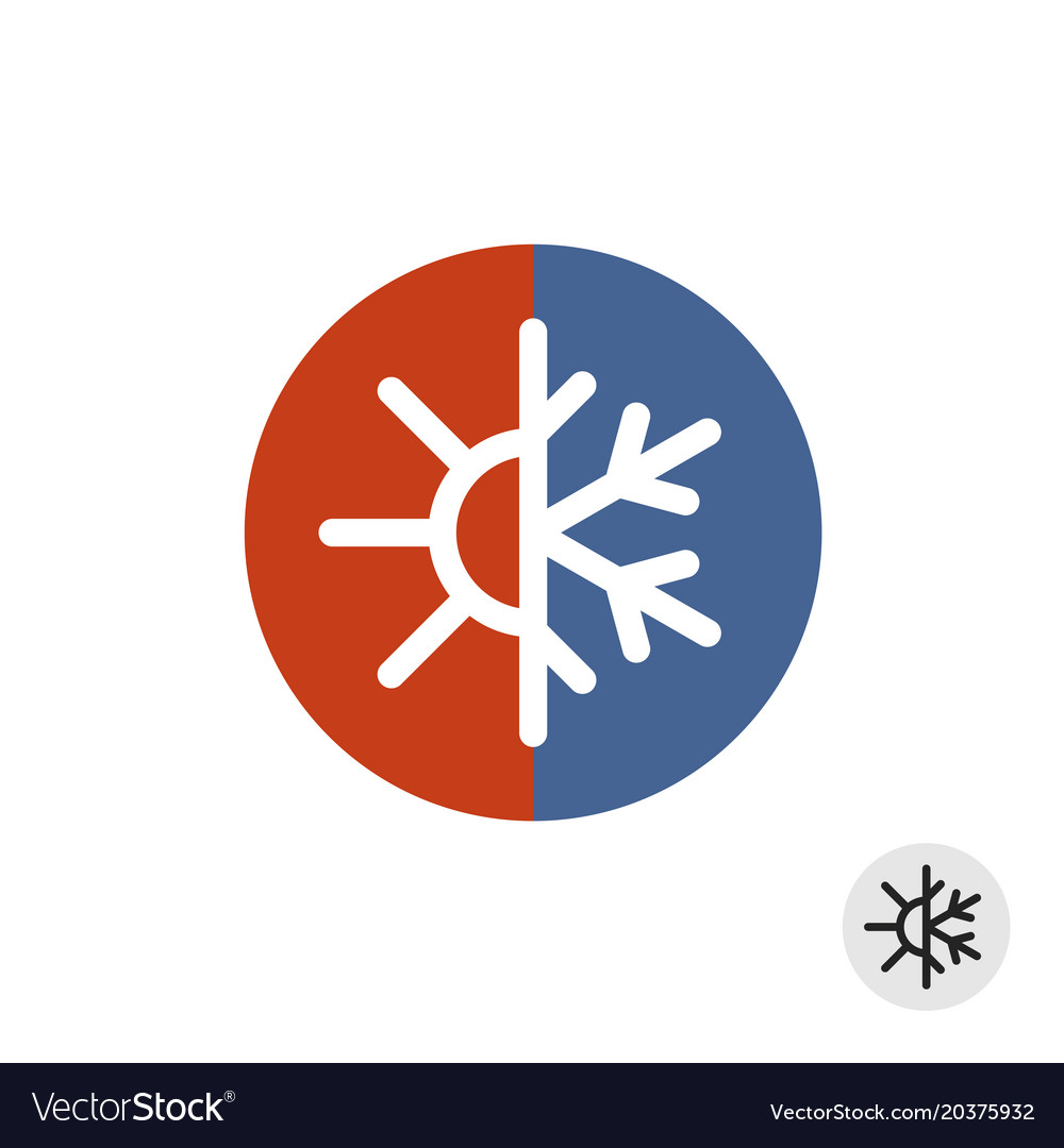 Hot and cold round sign Royalty Free Vector Image