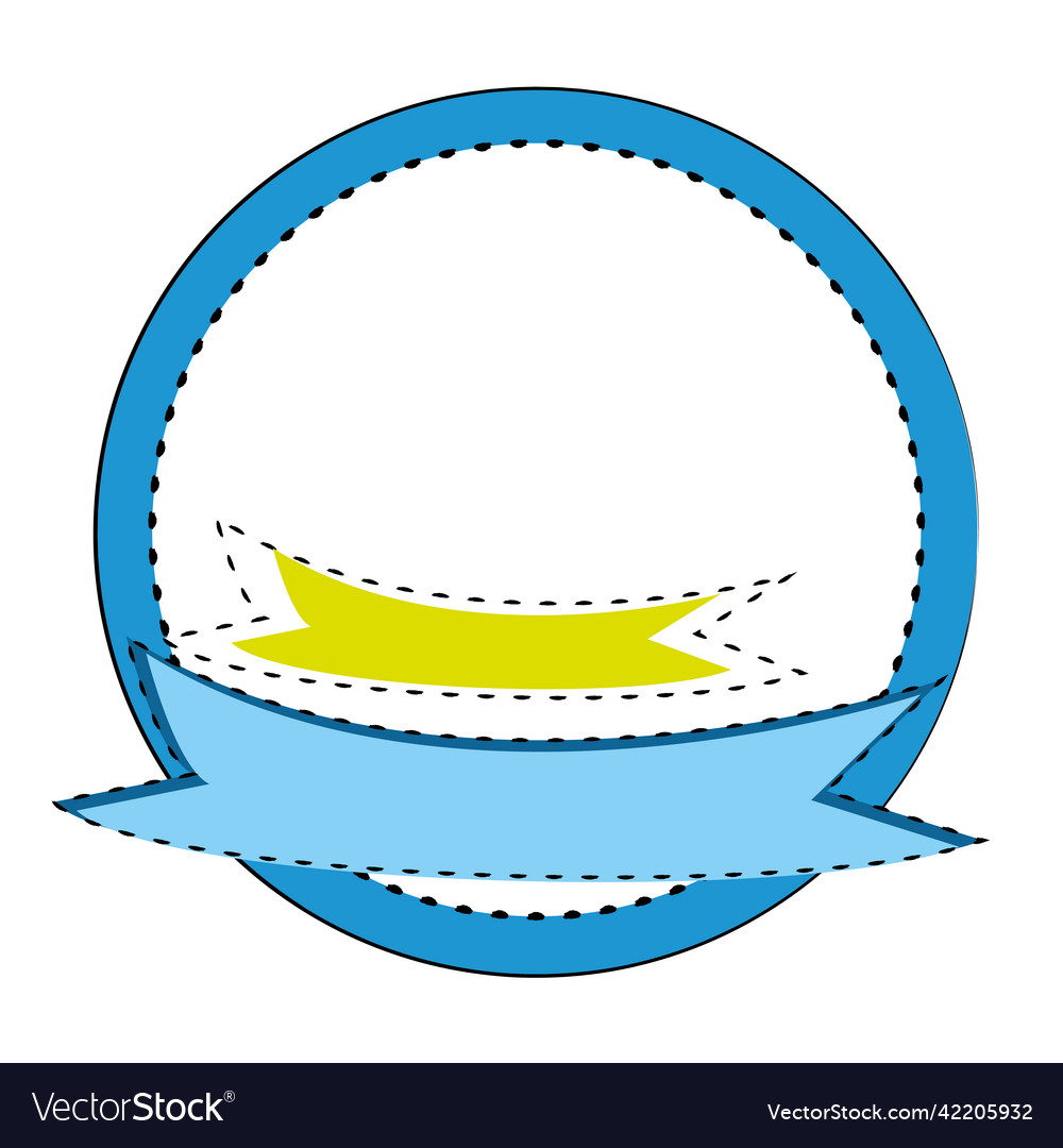 Isolated empty round label with dotted lines