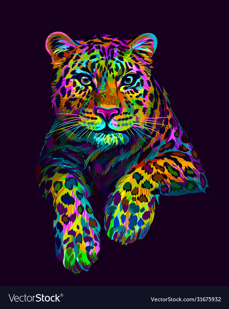 Leopard jaguar abstract graphic colorful Vector Image Leopard jaguar abstract graphic colorful Vector Image