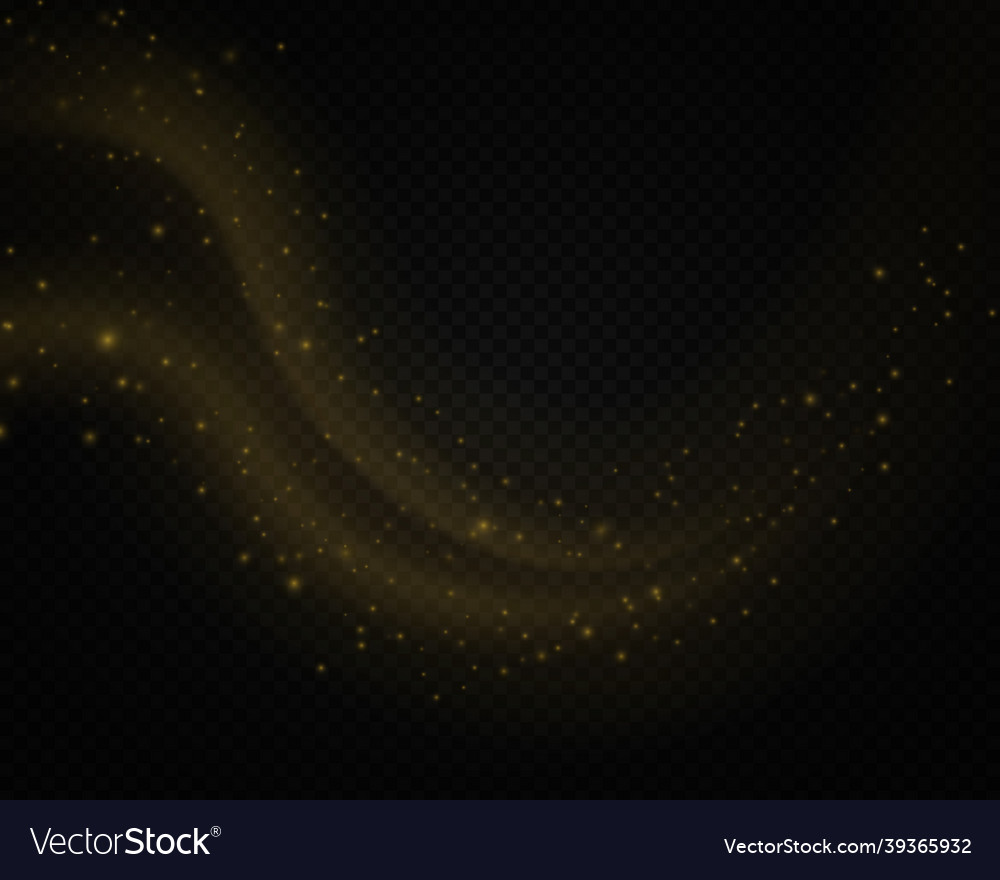 Light line bokeh dynamic golden waves dust vector image Light line bokeh dynamic golden waves dust