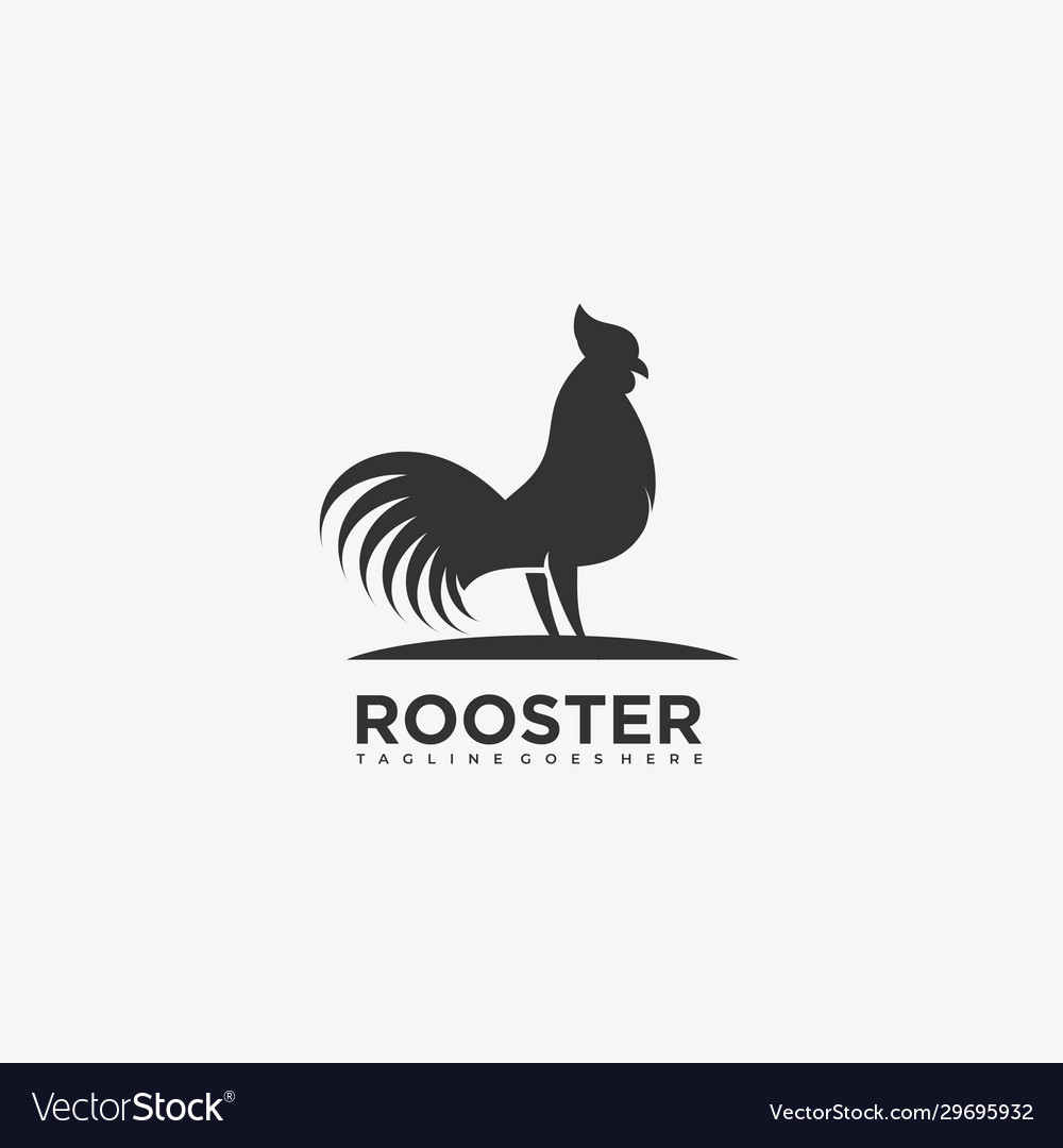 Logo rooster pose silhouette style