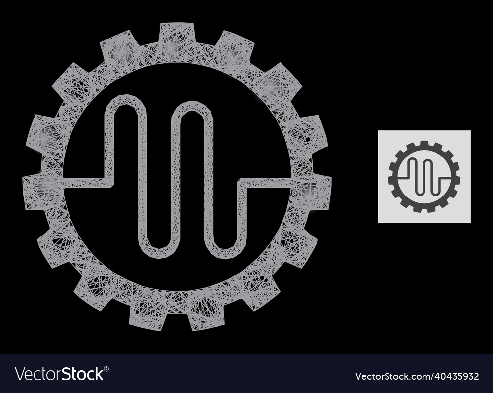 Magic intersected mesh pipe service cog with glare vector image Magic intersected mesh pipe service cog with glare