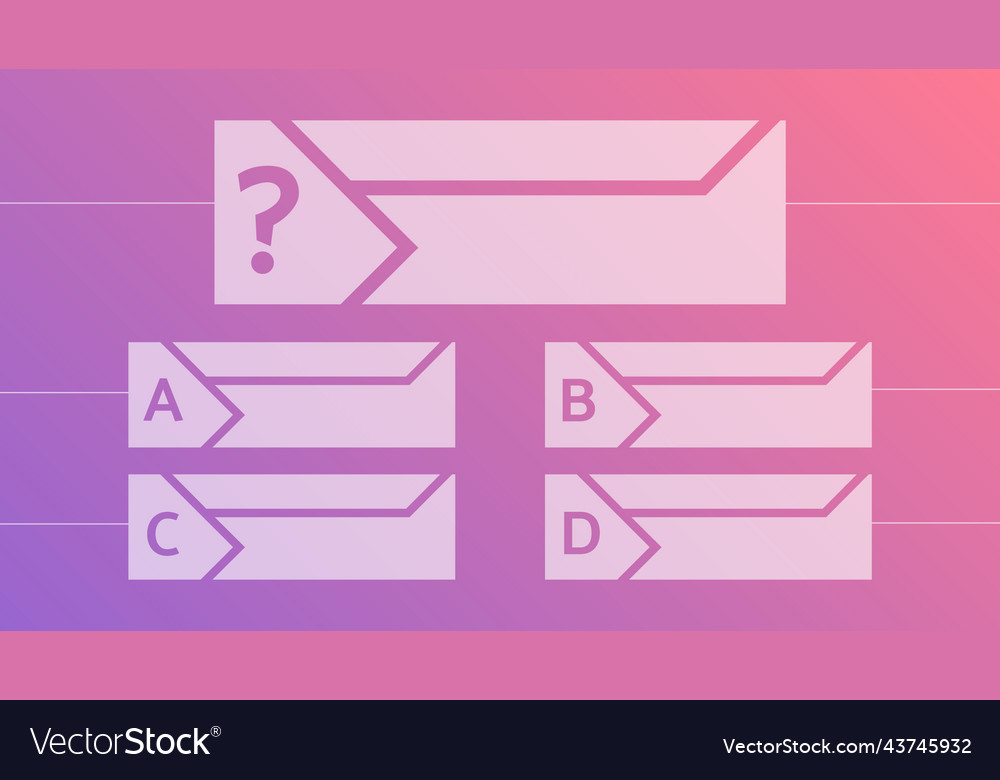 Multiple choice quiz template vector image Multiple choice quiz template