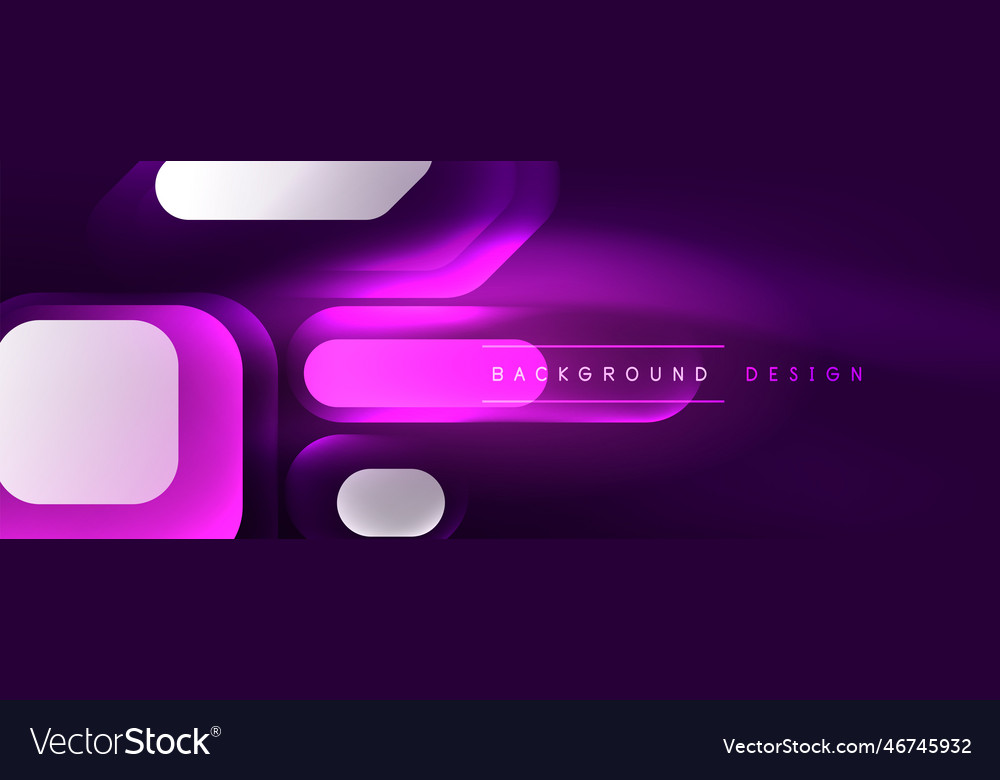 Neon lines squares and round shapes abstract vector image Neon lines squares and round shapes abstract