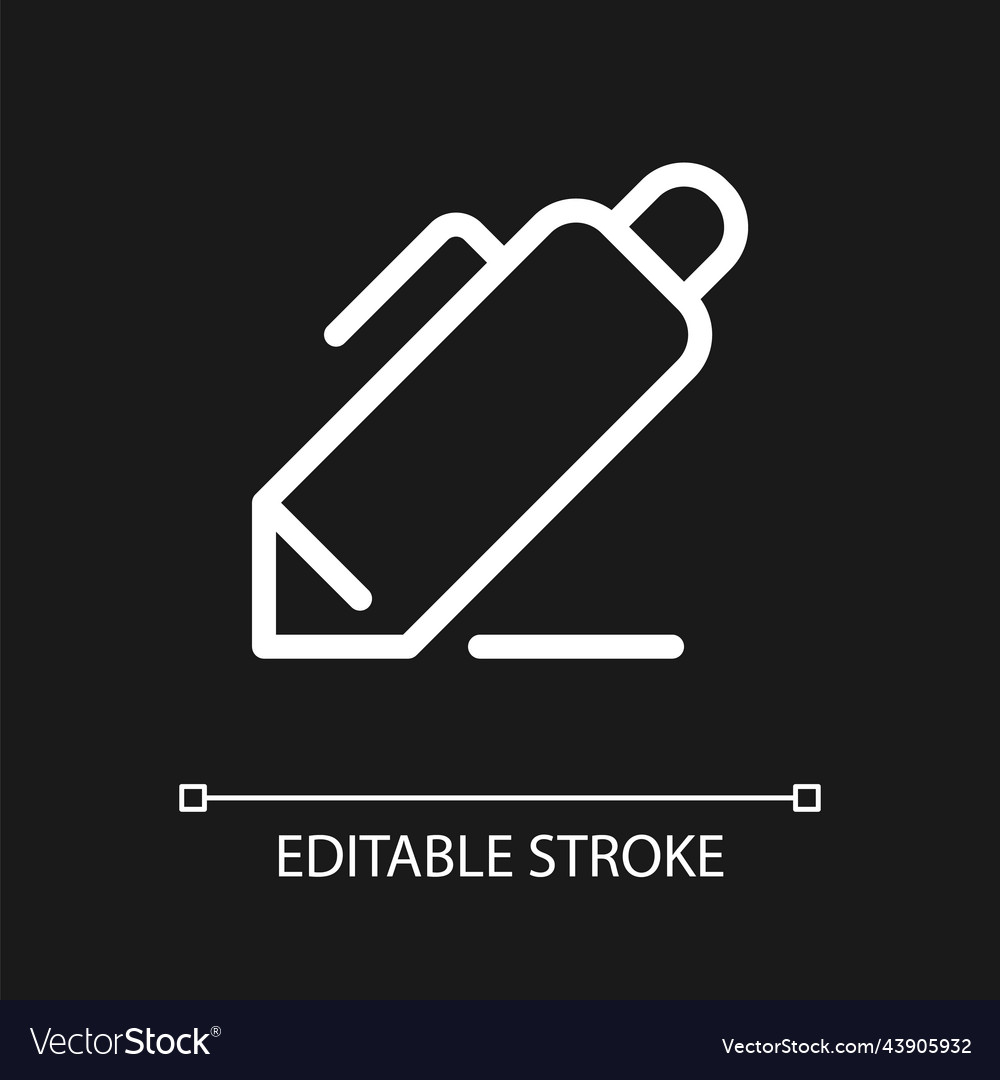 Note-taking pixel perfect white linear ui icon vector image Note-taking pixel perfect white linear ui icon