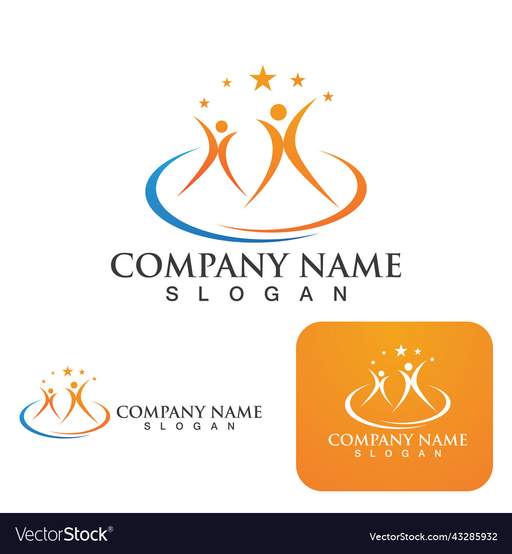 People star success logo icon template Royalty Free Vector