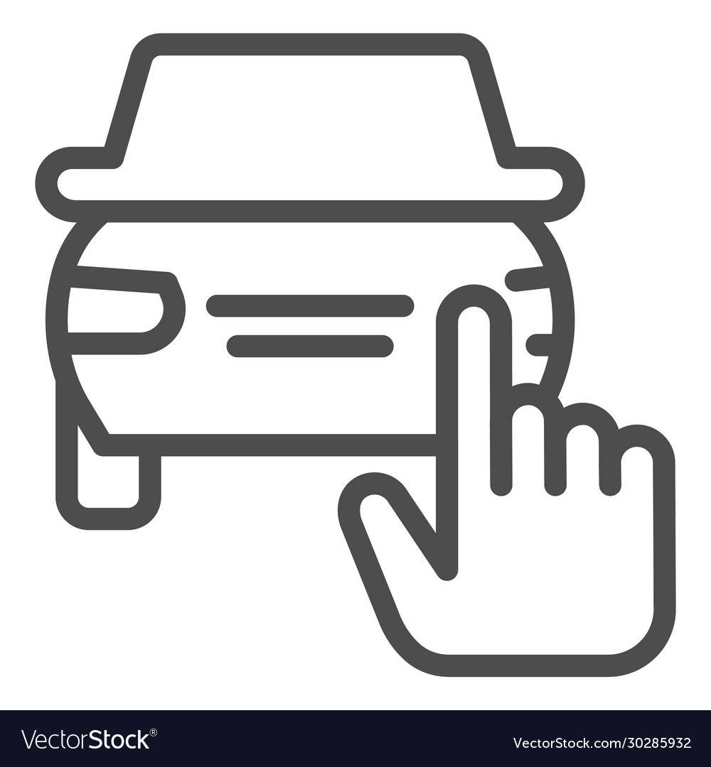 Rent selection or choosing line icon hand pointer vector image Rent selection or choosing line icon hand pointer