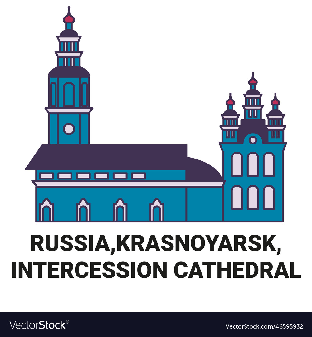 Russiakrasnoyarsk intercession cathedral travel Vector Image