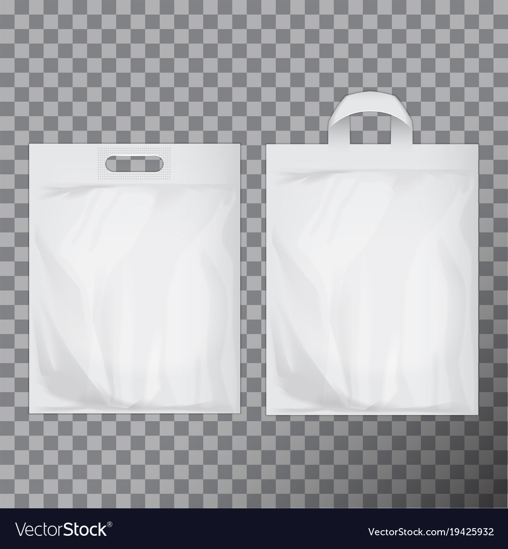 Download Set empty white blank plastic bag mock up Vector Image