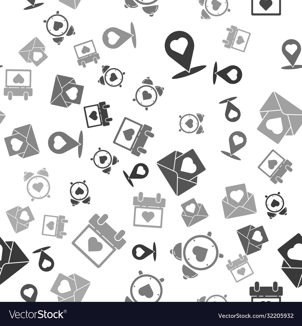 Set map pointer with heart in center vector image Set map pointer with heart in center