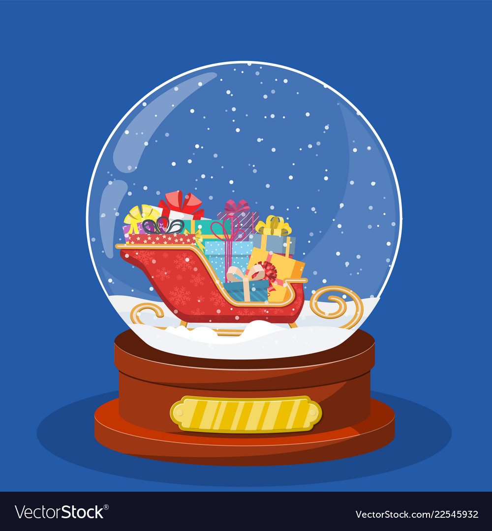 Snow glass globe with coach or sleigh inside