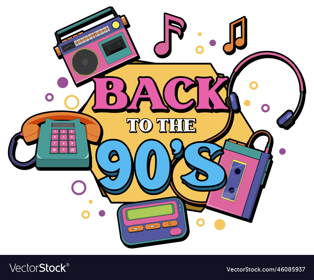 Back to the 90s banner template Royalty Free Vector Image