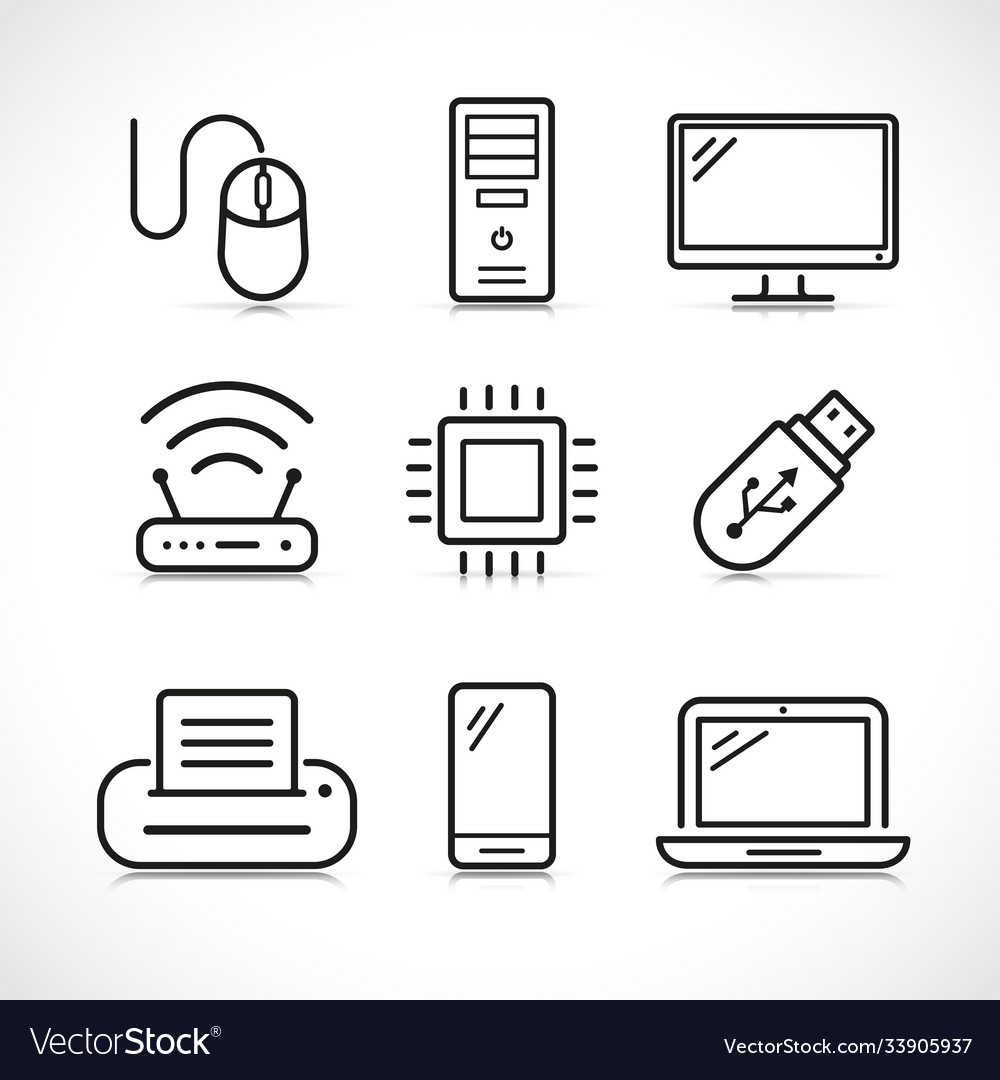 Computer science icons set