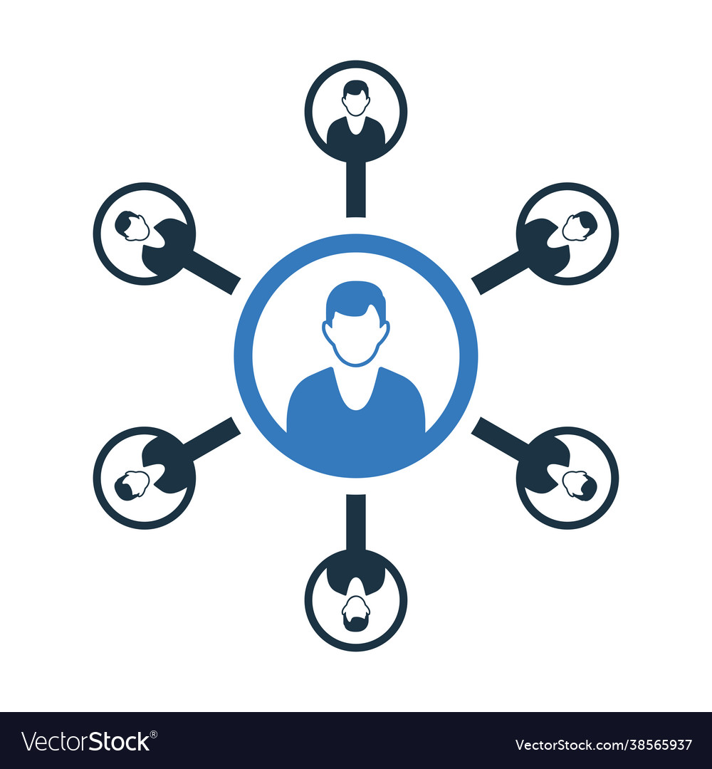 Connection network icon simple editable