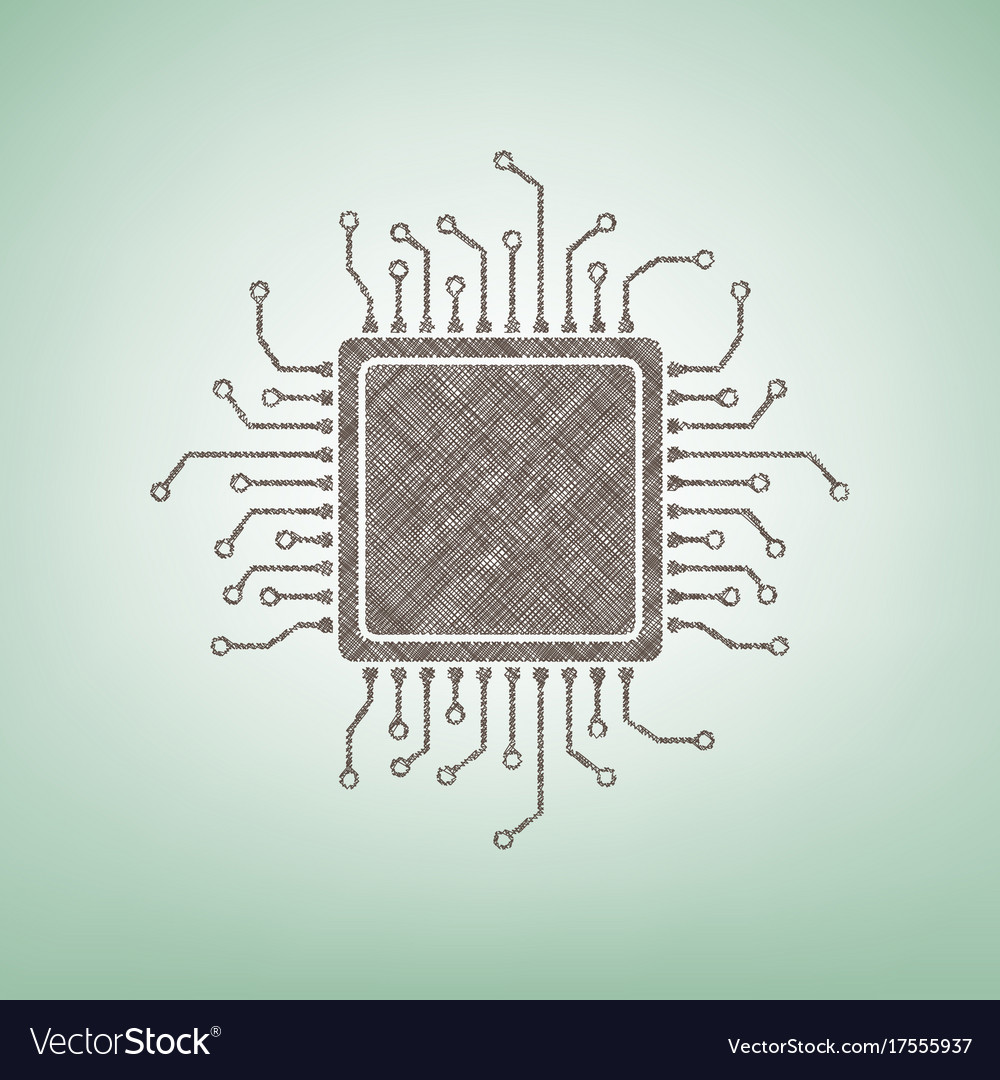 Cpu microprocessor brown