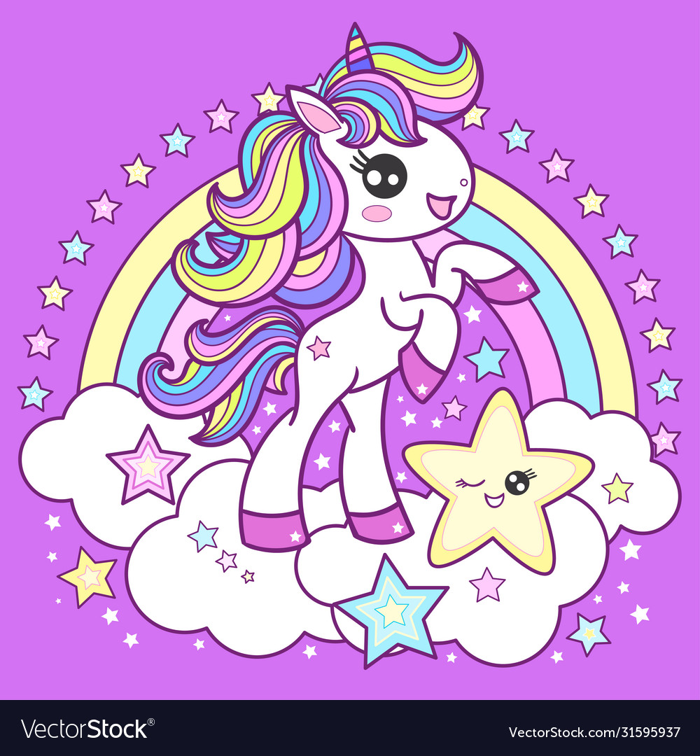 cartoon rainbow unicorn