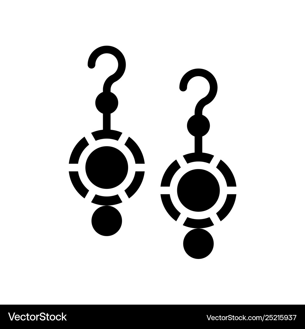 Earring isolated filled style icon Royalty Free Vector Image