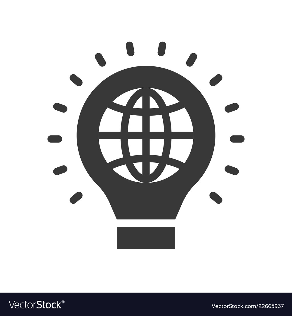 Globe in light bulb saving energy icon