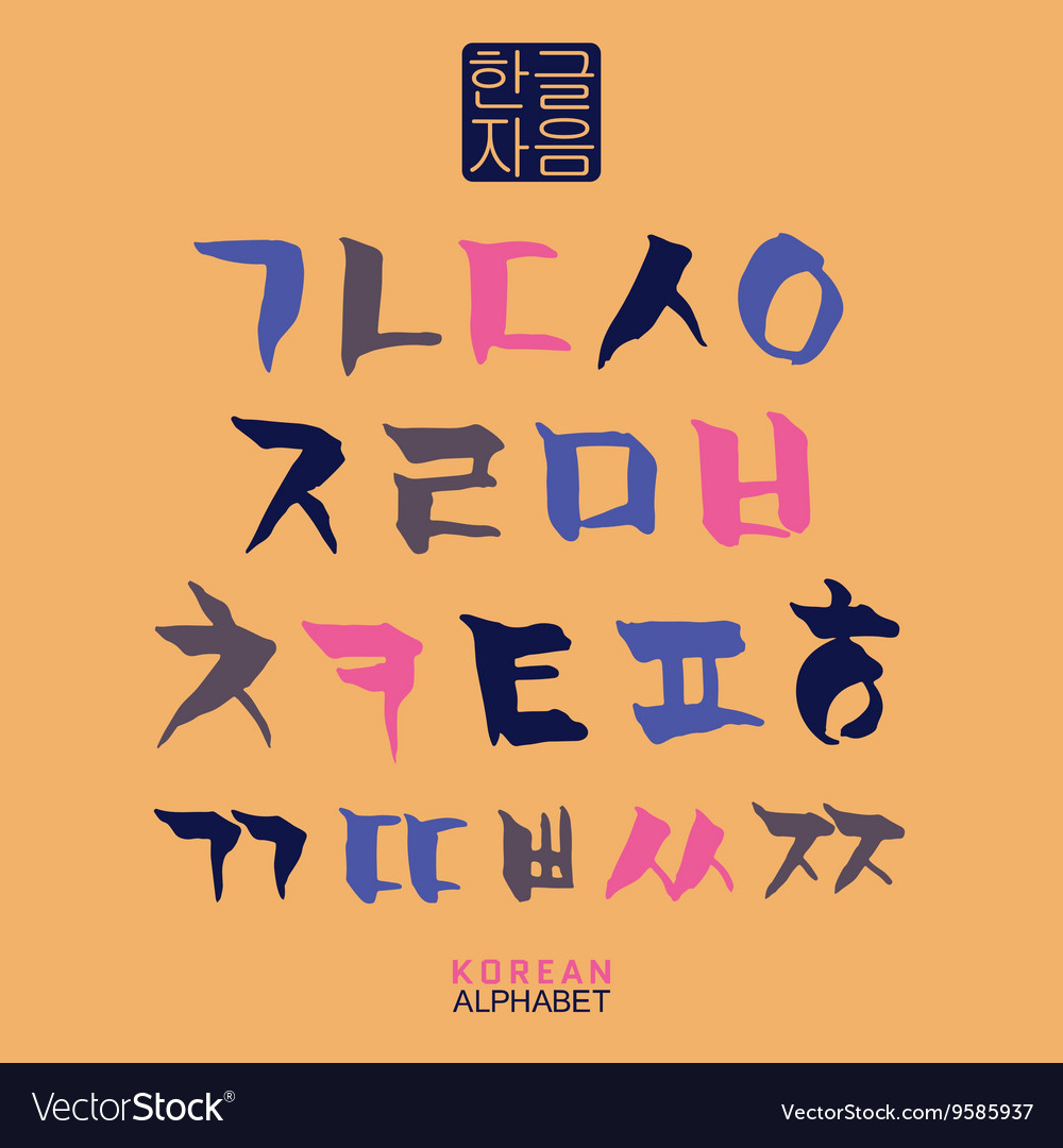 Korean alphabet set