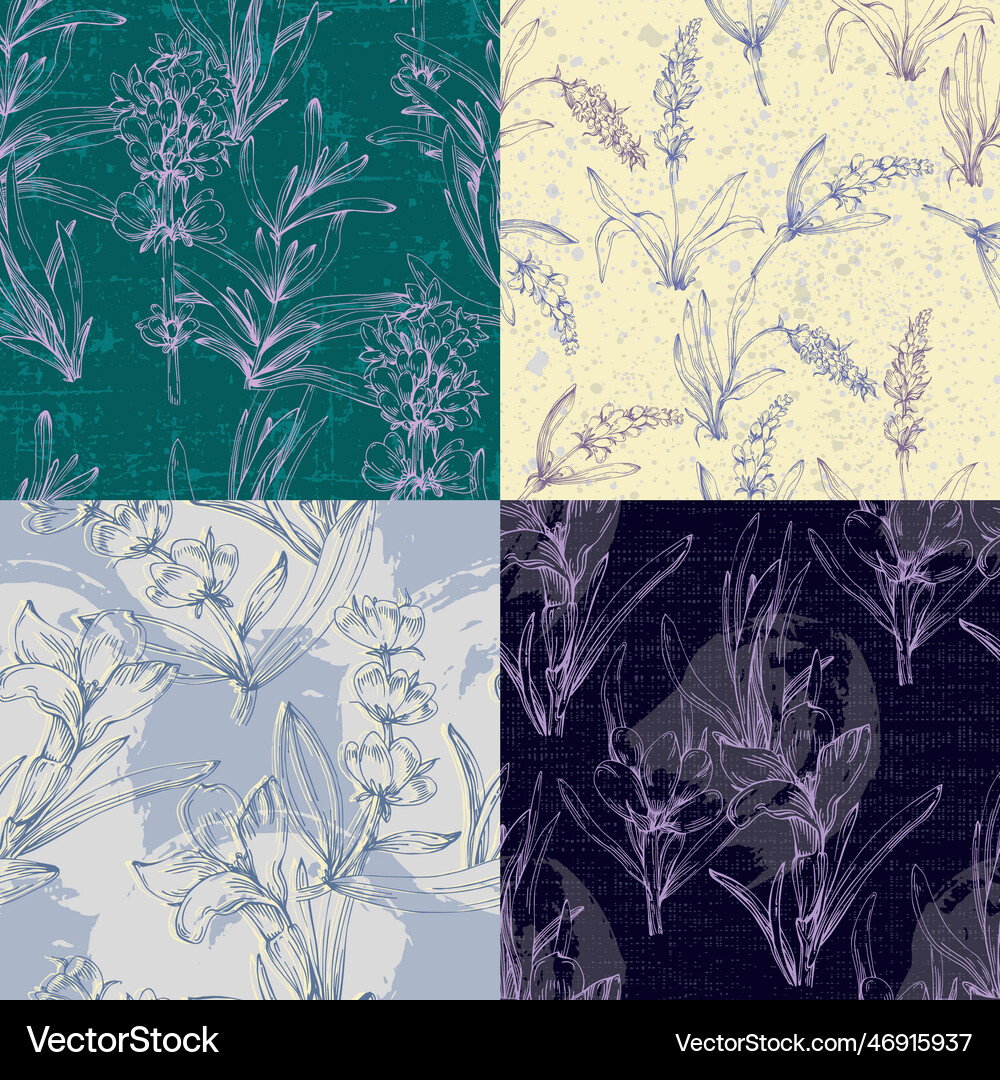 Lavender seamless pattern Royalty Free Vector Image