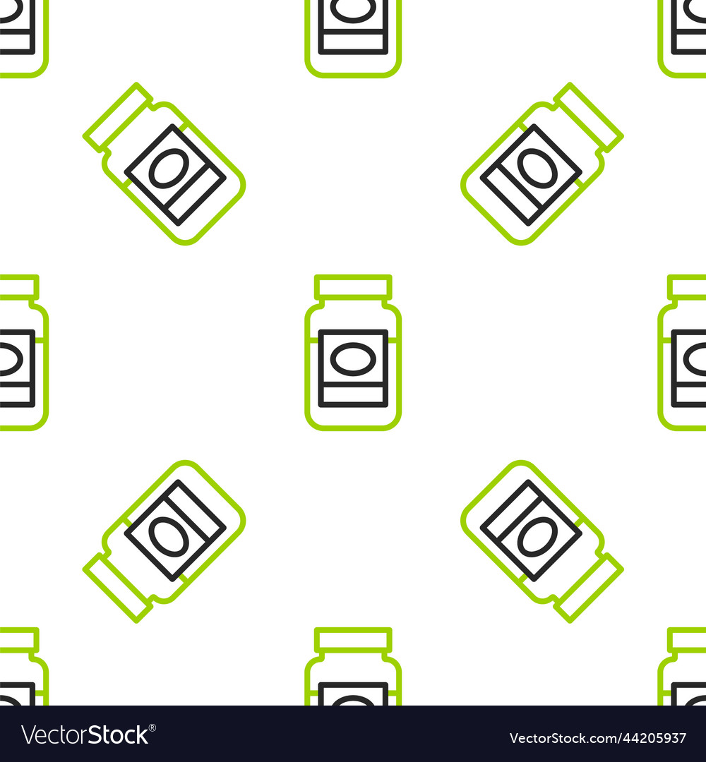 Line jam jar icon isolated seamless pattern Vector Image Line jam jar icon isolated seamless pattern