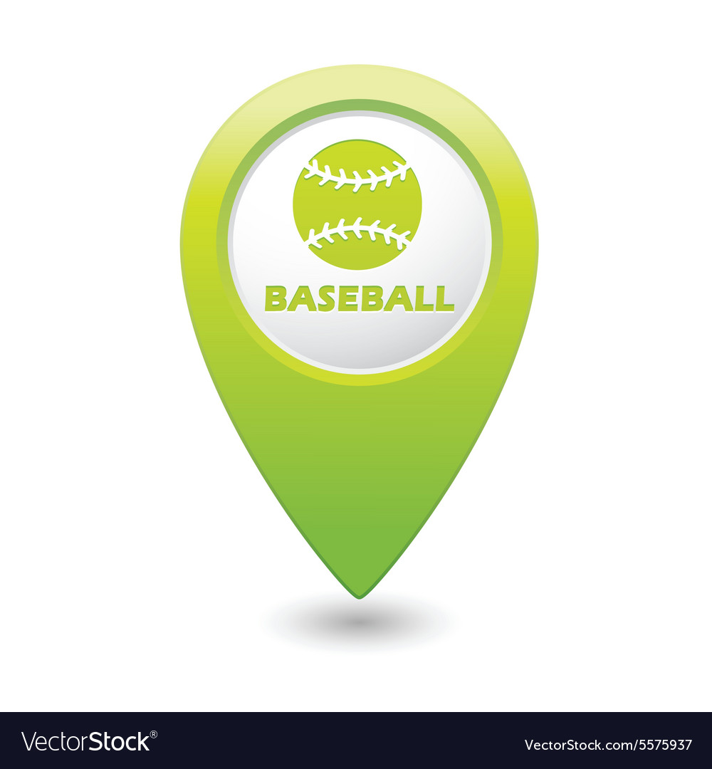 Map pointer with baseball icon