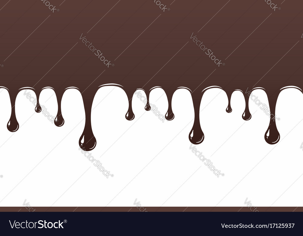 Melted chocolate dripping down culinary wallpaper Vector Image