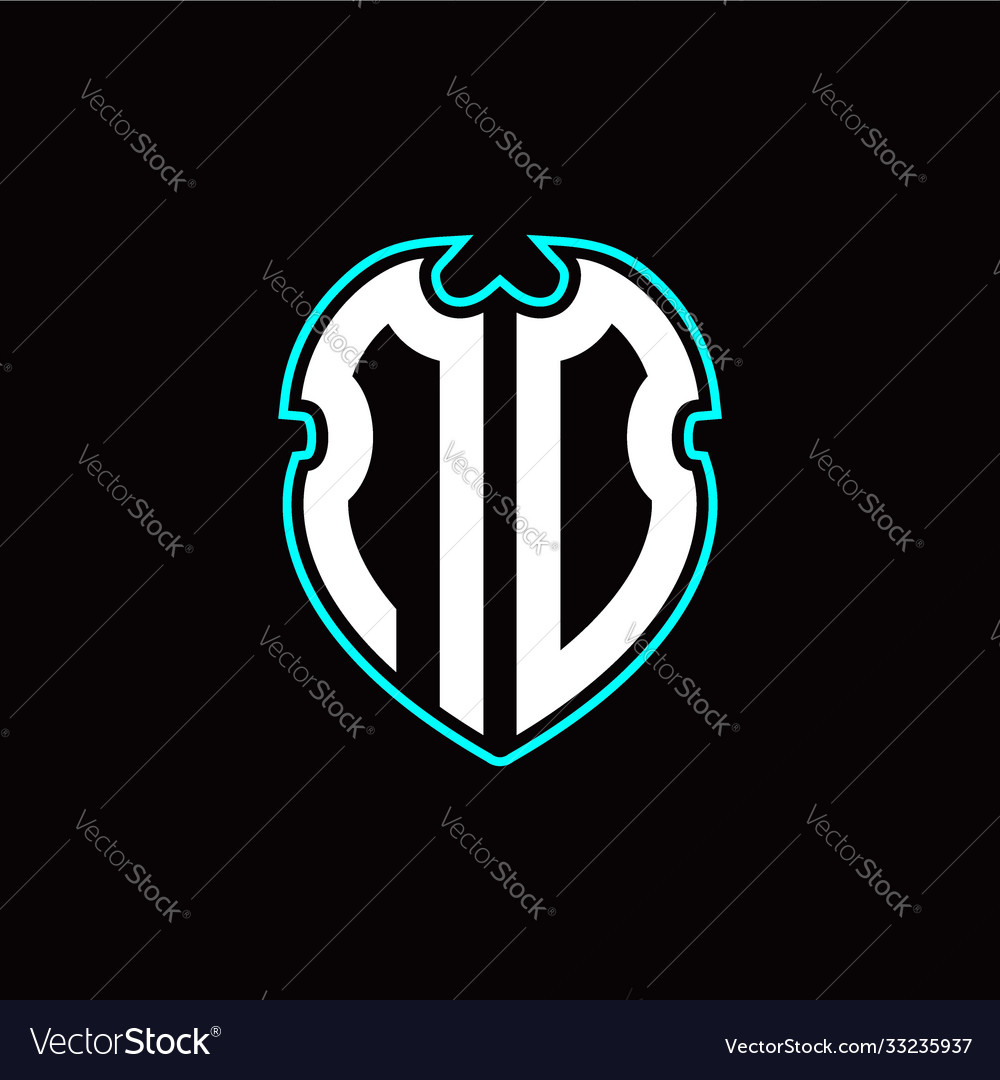 N o initial logo design with a shield shape vector image N o initial logo design with a shield shape
