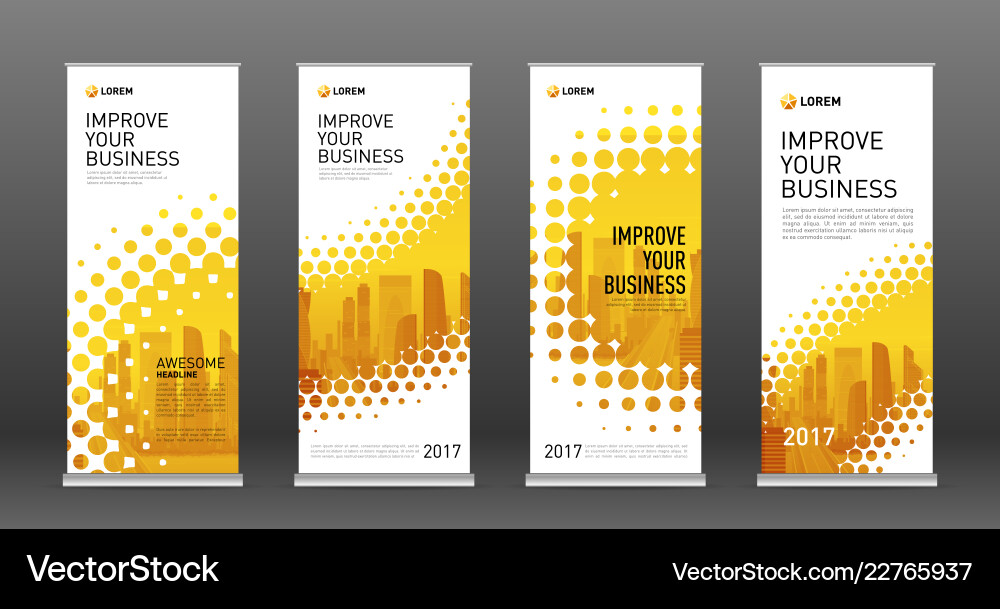 Real Estate Roll Up Banners Design Templates Set Vector Image